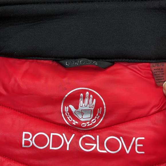 BODY GLOVE PUFFER NEOPRENE PRIMALOFT JACKET BLACK RED MENS SIZE LARGE - Picture 10 of 15
